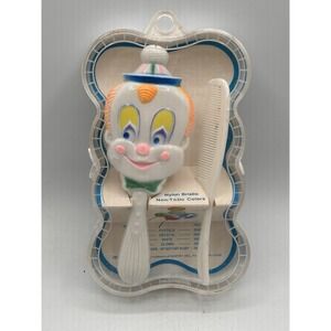 Vintage Sanitoy, Inc. 1977 Baby Infant Everyone's Favorite Clown Hair Brush Kit